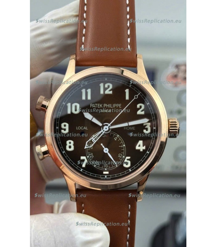 Patek Philippe Complications 5524G Calatrava Travel Time Blue Dial Replica Watch 