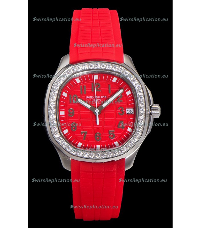 Patek Philippe Super Clone Aquanaut Stainless Steel Red Dial 38.5MM Watch 
