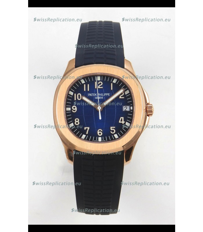 Patek Philippe Super Clone Aquanaut 5167 SC324 Movement 904L Rose Gold Blue Dial Watch 