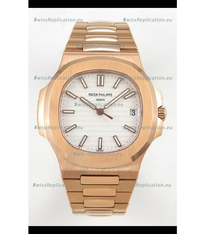 Patek Philippe Super Clone Nautilus 5711/1R-001 in Rose Gold White Dial