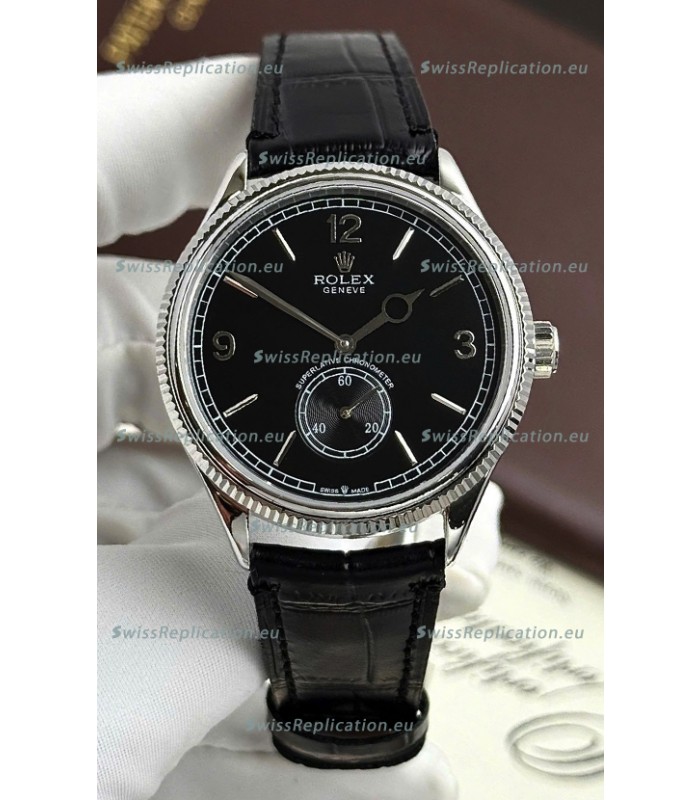 Rolex 1908 Perpetual Swiss Movement Replica Watch in Steel Casing Black Dial 