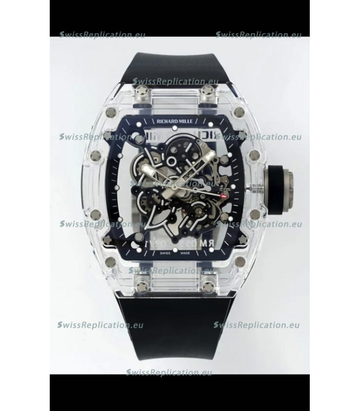 Richard Mille RM055 Transparent Sapphires Casing with Genuine Tourbillon Super Clone Watch