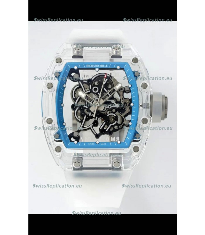 Richard Mille RM055 Transparent Sapphires Casing with Genuine Tourbillon Super Clone Watch