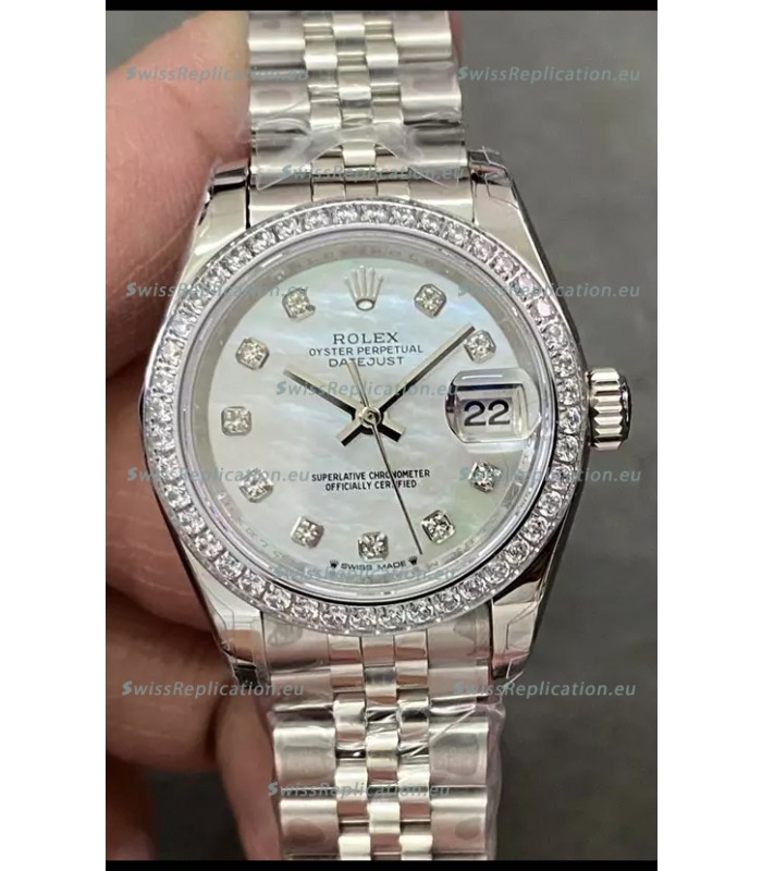 Rolex Datejust Super Clone Mother of Pearl Dial Steel Casing Watch 28MM