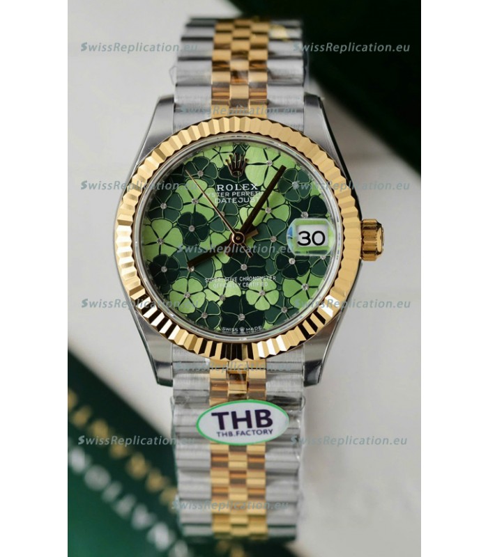 Rolex Datejust Cal.3235 Movement Super Clone 2 Tone Yelow Gold 31MM Motif Dial Watch 