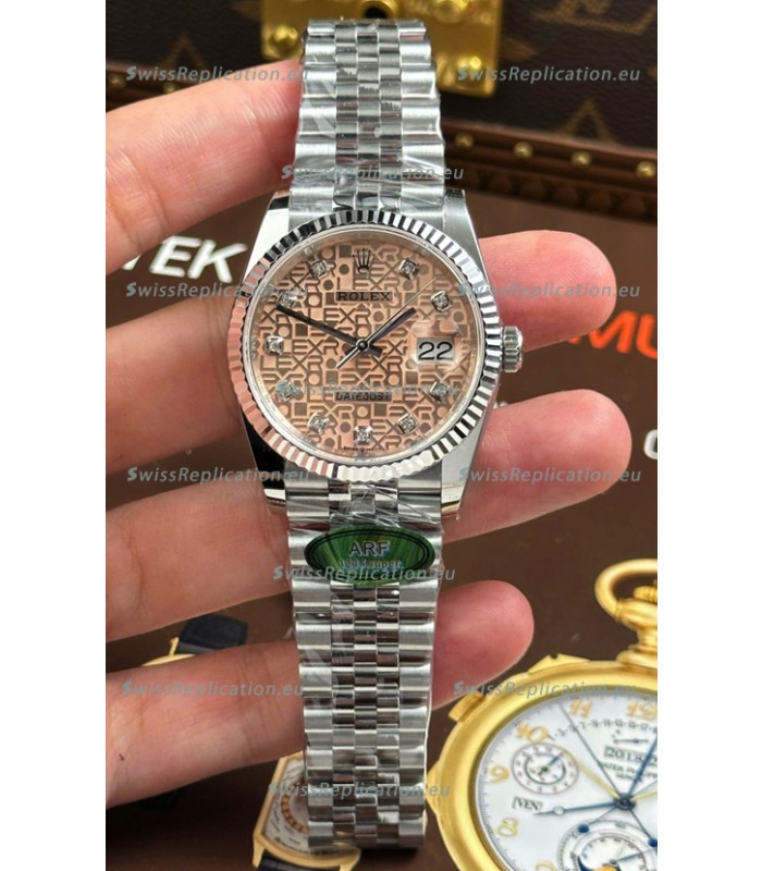 Rolex Datejust Super Clone Cal.3235 Pink Computer Dial Steel Casing Watch 36MM