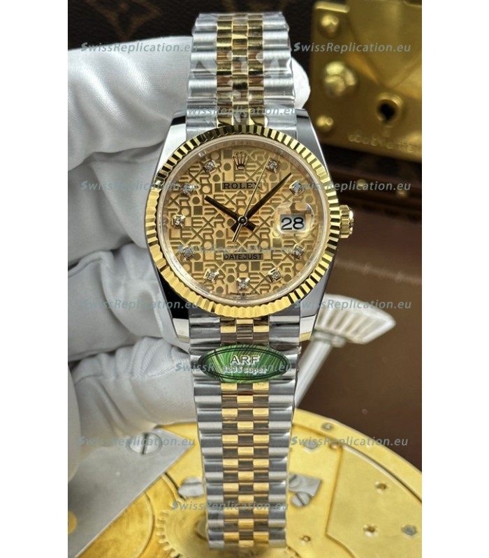 Rolex Datejust Super Clone Cal.3235 Brown Computer Dial 2 Tone Yellow Gold Casing Watch 36MM