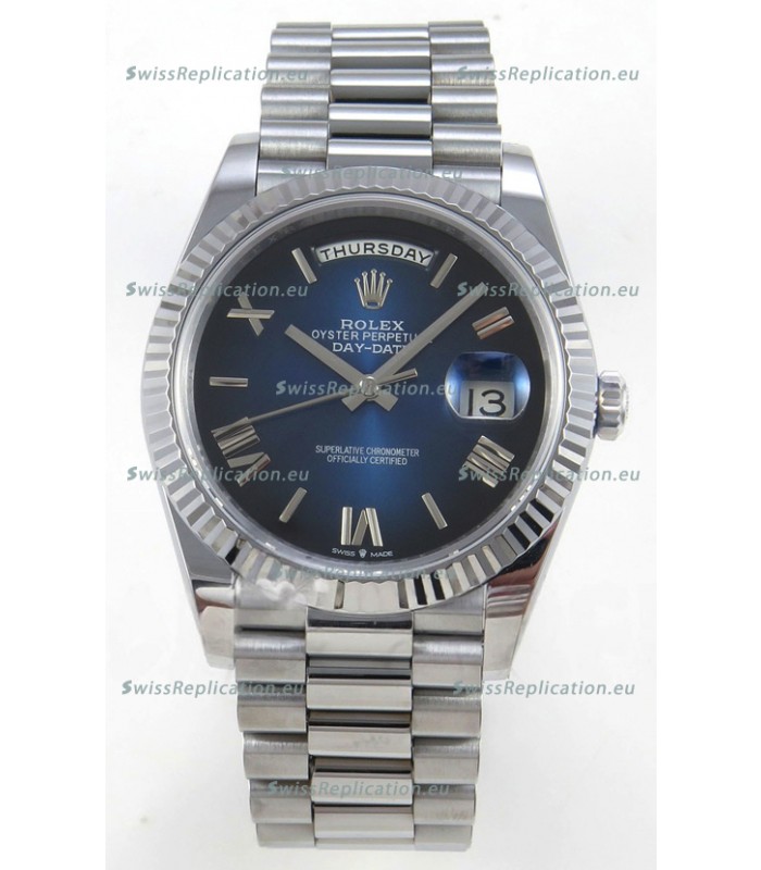 Rolex Day Date Super Clone Blue Roman Dial 40MM 220 Grams Swiss Replica watch 