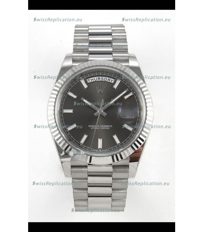 Rolex Day Date Super Clone Grey Dial 40MM 210 Grams Swiss Replica watch 