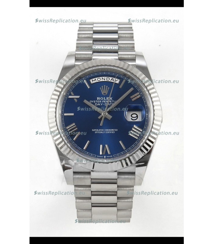 Rolex Day Date Super Clone Blue Roman Dial 40MM 220 Grams Swiss Replica watch 