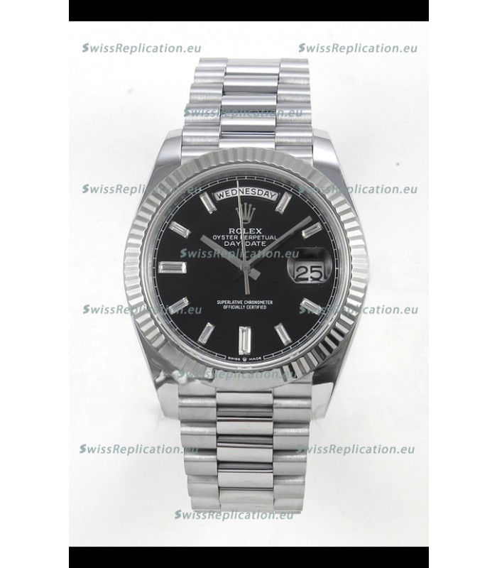 Rolex Day Date Super Clone Black Dial 40MM 188 Grams Swiss Replica watch 