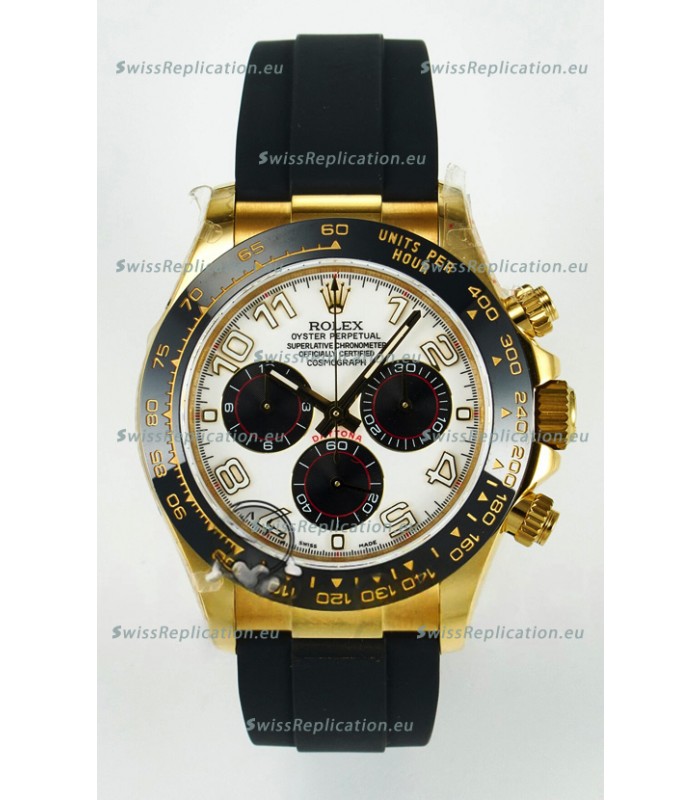 Rolex Daytona Super Clone 116518 Yellow Gold White Dial Original Cal.4130 Movement