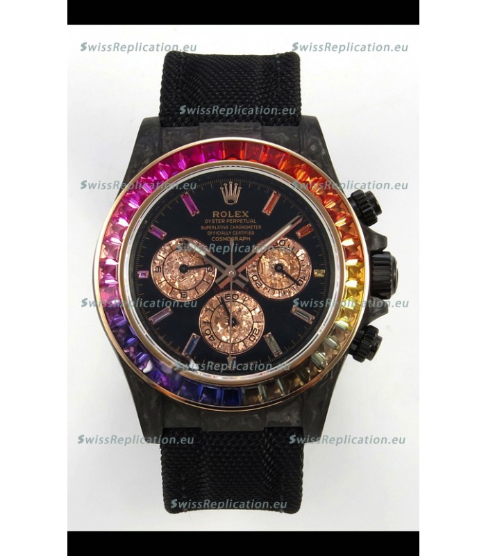 Rolex Daytona DiW Carbon Edition Watch - Forged Cabon Casing 1:1 Mirror Replica