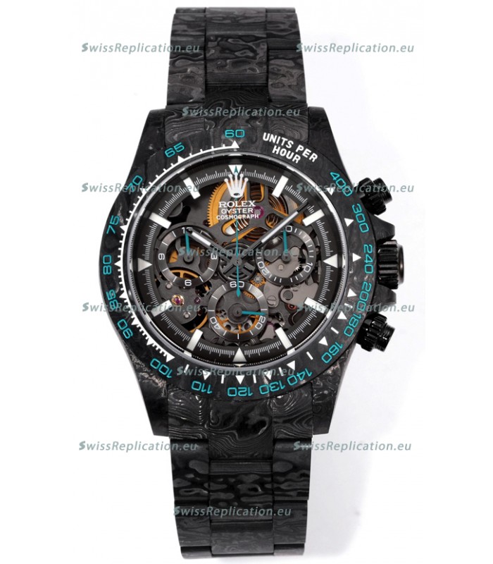 Rolex Daytona Blaken Black Carbon 1:1 Swiss Mirror Replica Skeleton Dial Cal.4130 Movement
