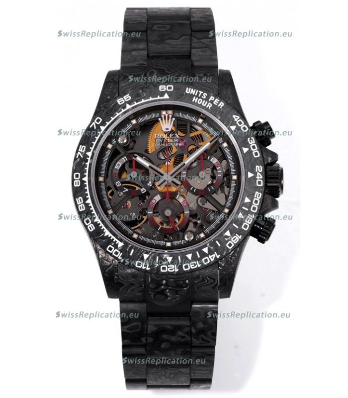 Rolex Daytona Blaken Black Carbon 1:1 Swiss Mirror Replica Skeleton Dial Cal.4130 Movement