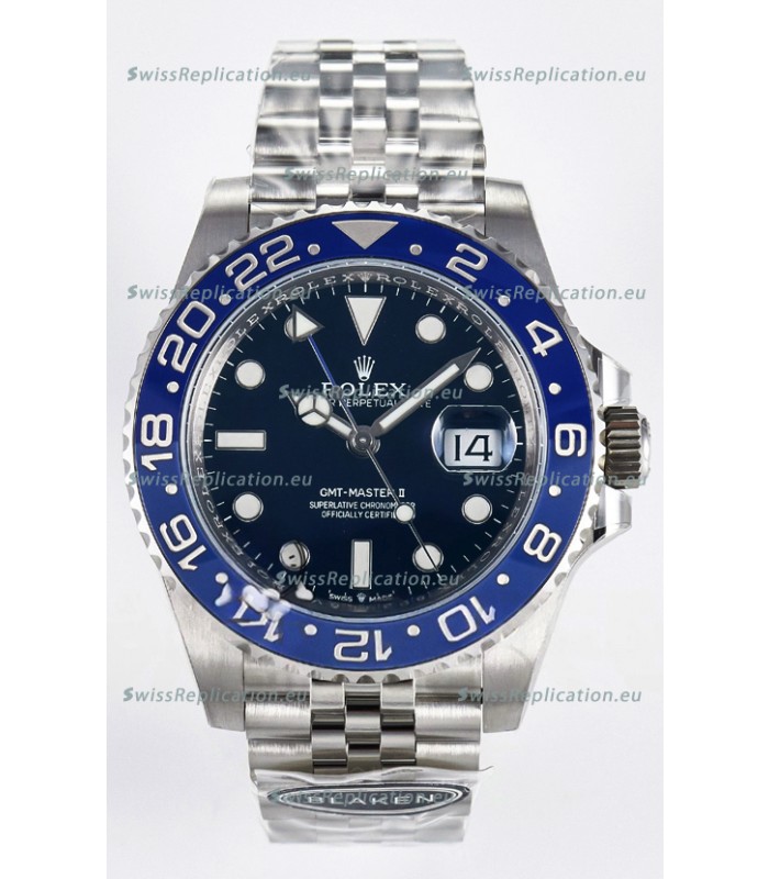 Rolex GMT Masters II Super Clone 126716 "Blaken" 904L Steel Blue Dial Watch 