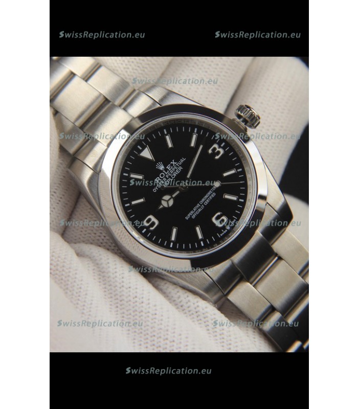 Rolex Explorer I Japanese Movement Replica Watch in Stainless Steel Black Dial 36MM
