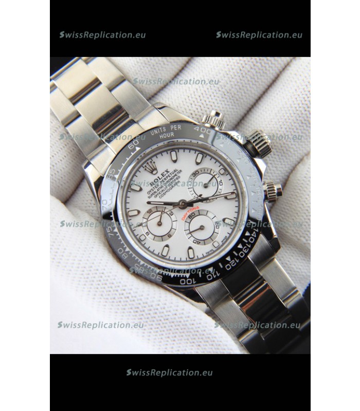 Rolex Daytona Japanese Movement Replica Watch in White Dial - Ceramic Bezel 