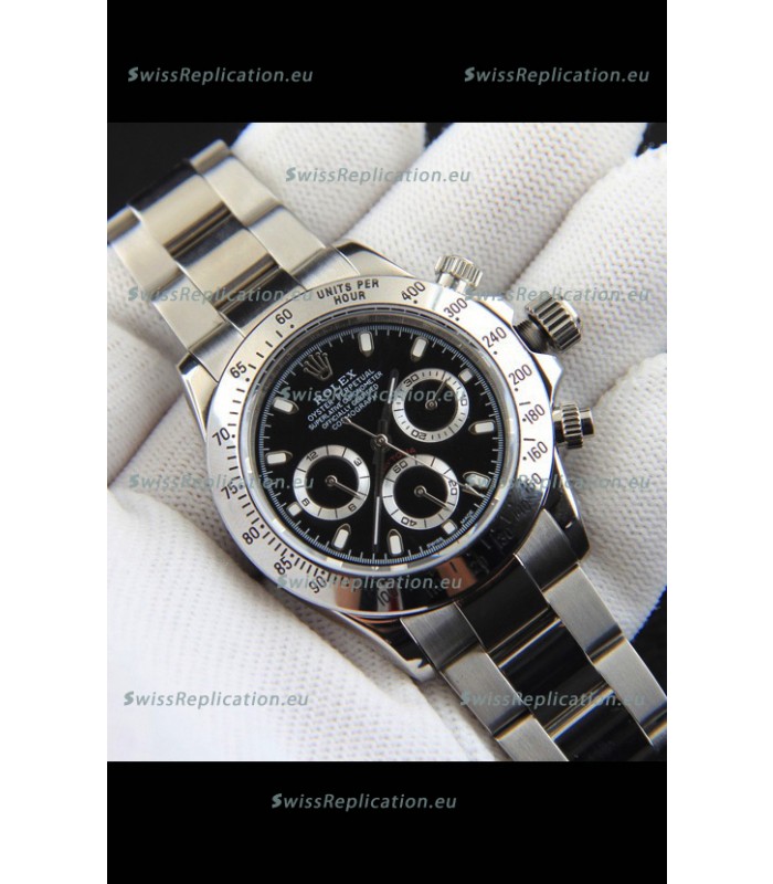 Rolex Daytona Japanese Movement Replica Watch in Black Dial 