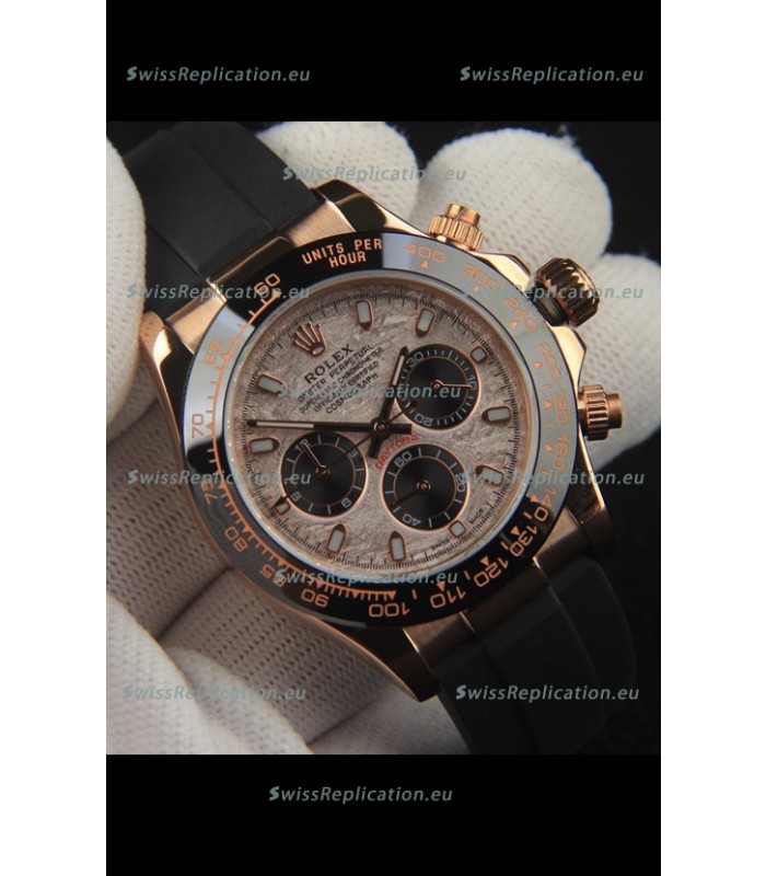 Rolex Daytona Japanese Movement Gold Casing Replica Watch in Meteorite Pattern Dial 