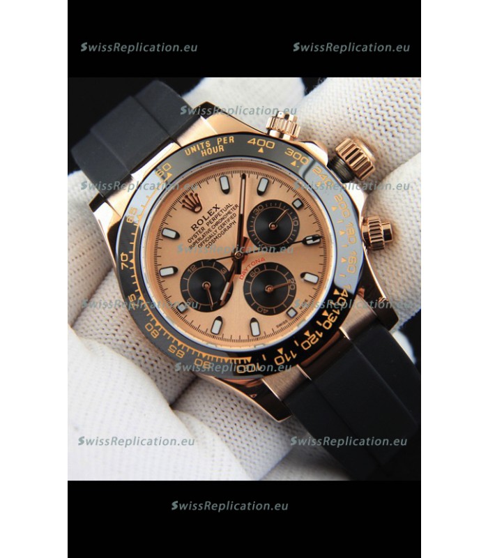 Rolex Daytona Japanese Movement Gold Casing Replica Watch in Champange Dial 