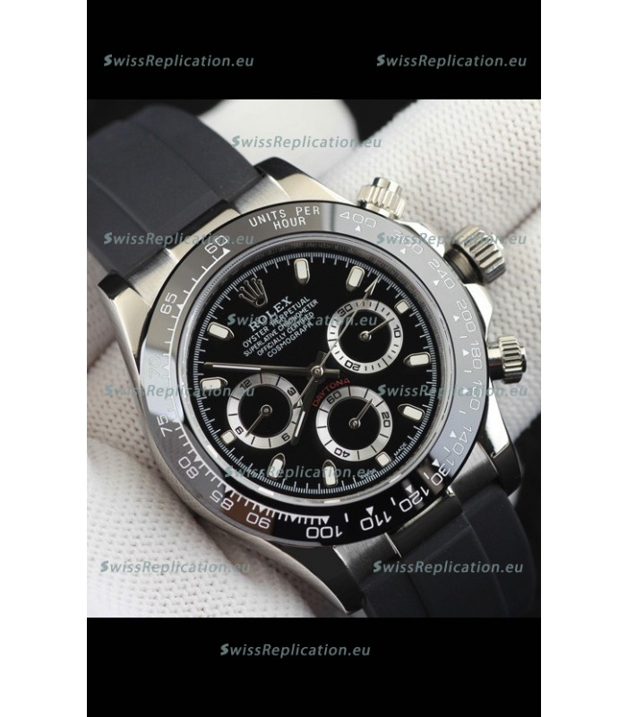 Rolex Daytona Japanese Movement Steel Casing Replica Watch in Black Dial