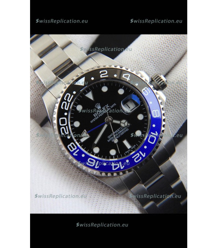 Rolex GMT Masters II Japanese Movement Replica Watch Steel Case Black Dial