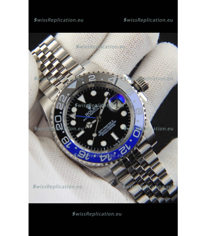 Rolex GMT Masters II Japanese Movement Replica Watch Steel Case Black Dial