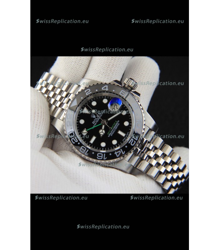 Rolex GMT Masters II Japanese Movement Replica Watch Steel Case Black Dial