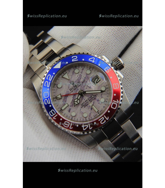Rolex GMT Masters II Japanese Movement Replica Watch Steel Case Meteorite Pattern Dial