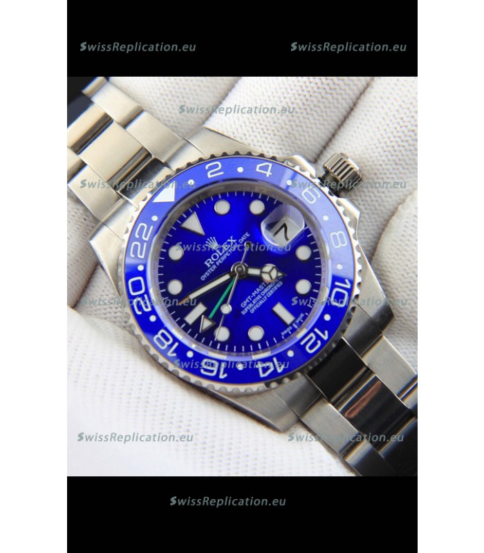 Rolex GMT Masters II Japanese Movement Replica Watch Steel Case Blue Dial