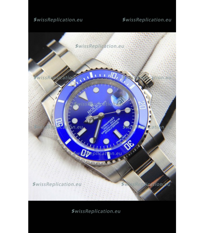Rolex Submariner Japanese Replica Watch 904L Steel - Ceramic Bezel in Blue