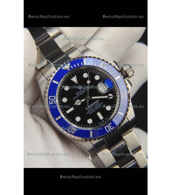 Rolex Submariner Japanese Replica Watch 904L Steel Black Dial Blue Ceramic Bezel 