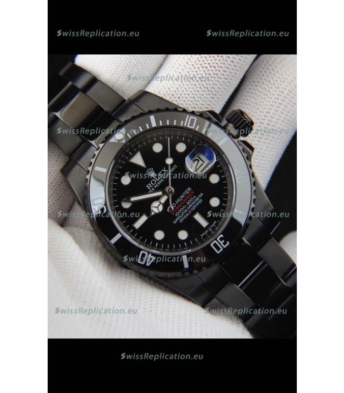 Rolex Submariner Pro-Hunter Japanese Replica Watch in PVD Coating Black Dial 