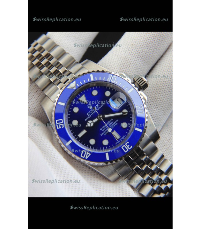 Rolex Submariner Japanese Replica Watch 904L Steel - Ceramic Bezel in Blue