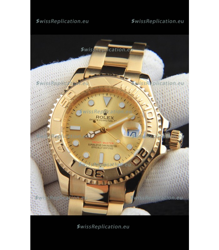Rolex Yachtmaster Japanese Movement Watch in Gold Casing - Gold dial 37MM