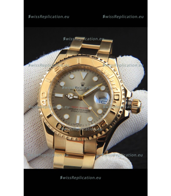 Rolex Yachtmaster Japanese Movement Watch in Gold Casing - Grey dial 37MM