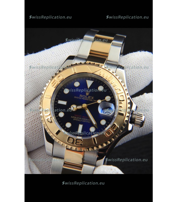 Rolex Yachtmaster Japanese Movement Watch in Two Tone Gold Casing - Blue dial 37MM