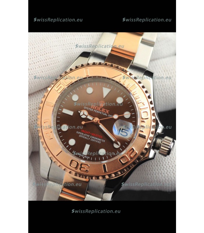 Rolex Yachtmaster Japanese Movement Watch in Two Tone Gold Casing - Light Brown dial 37MM