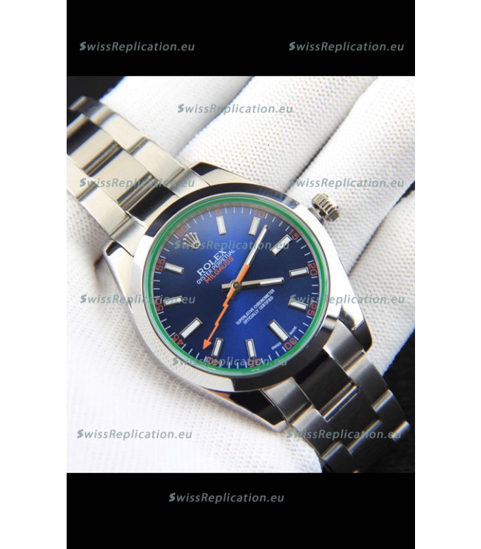 Rolex Milgauss Japanese Movement Replica Watch in Blue Dial 