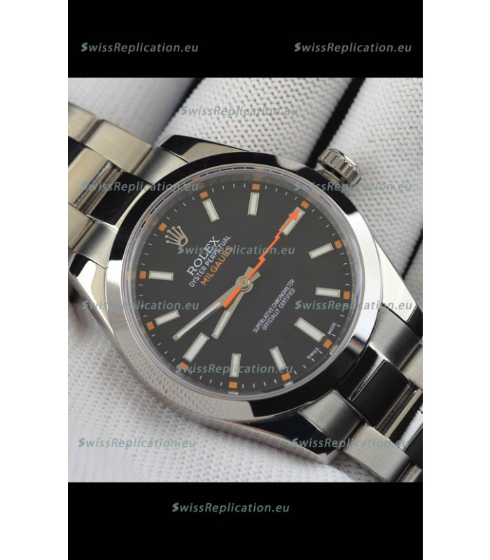 Rolex Milgauss Japanese Movement Replica Watch in Black Dial 