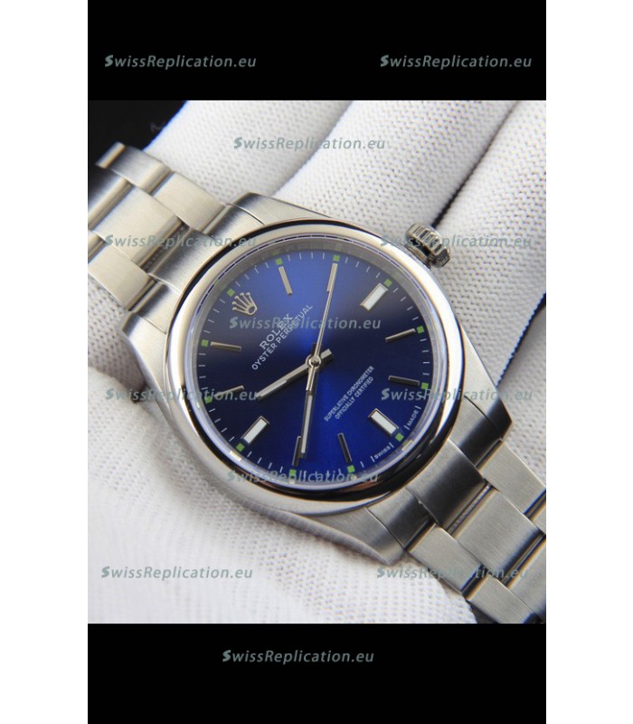 Rolex Oyster Perpetual Japanese Movement Replica Watch 39MM - Blue Dial