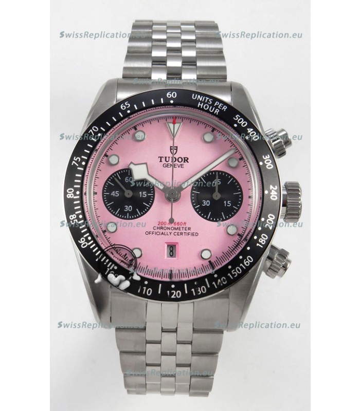 Tudor Super Clone Black Bay Chronograph Watch in Pink Dial