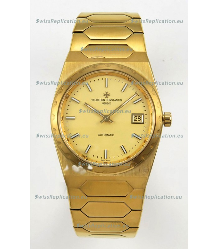 Vacheron Constantin Historiques 222 Super Clone 37MM Yellow Gold Watch in Gold Dial