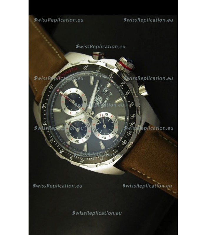 Tag Heuer Calibre 16 Stainless Steel Watch in Grey Dial