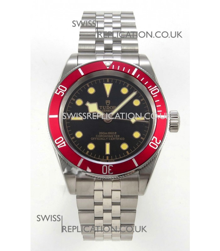 Tudor Black Bay 41 Black Dial Red Bezel Jubilee Super Clone Watch 