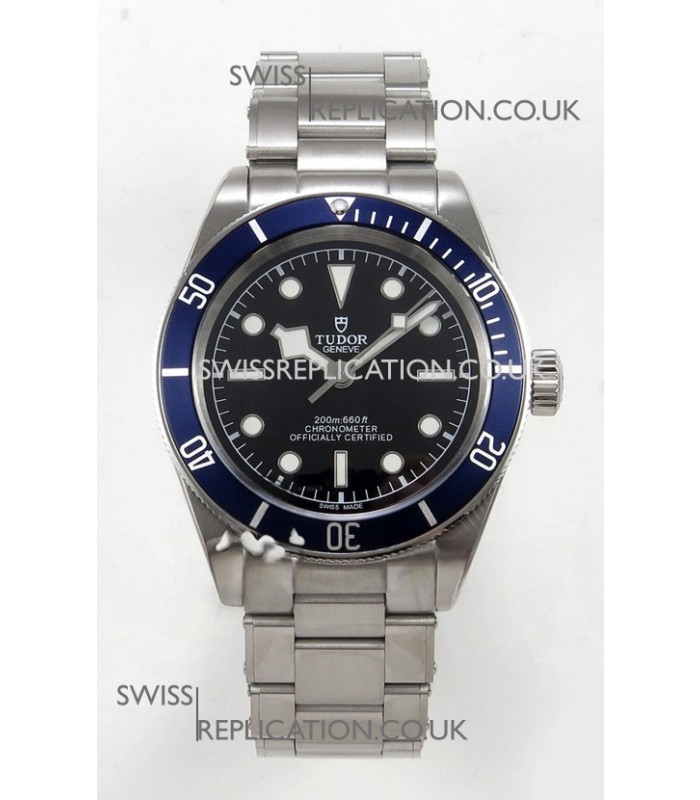 Tudor Black Bay 41 Black Dial Blue Bezel Oyster Super Clone Watch 