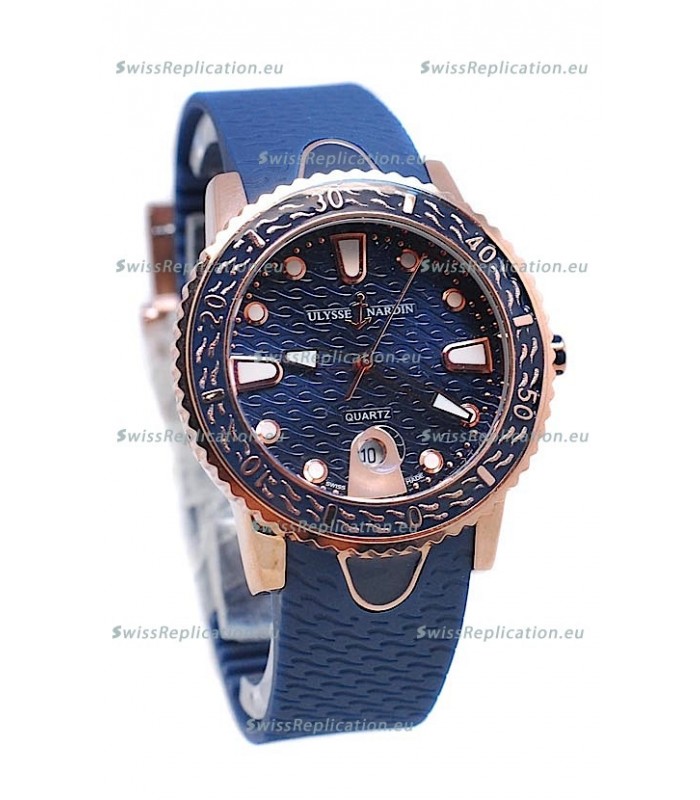 Ulysse Nardin Lady Diver Replica Watch in Gold Casing