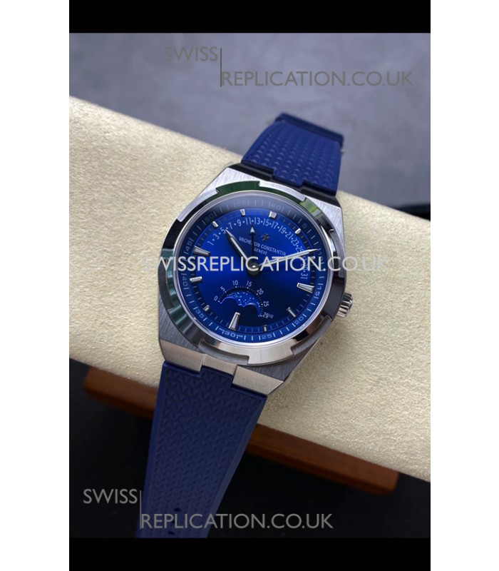 Vacheron Constantin Overseas True Moon Phase Steel Case Blue Dial Swiss Replica Watch 