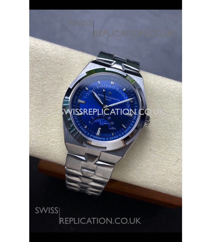 Vacheron Constantin Overseas True Moon Phase Steel Blue Dial Swiss Replica Watch 